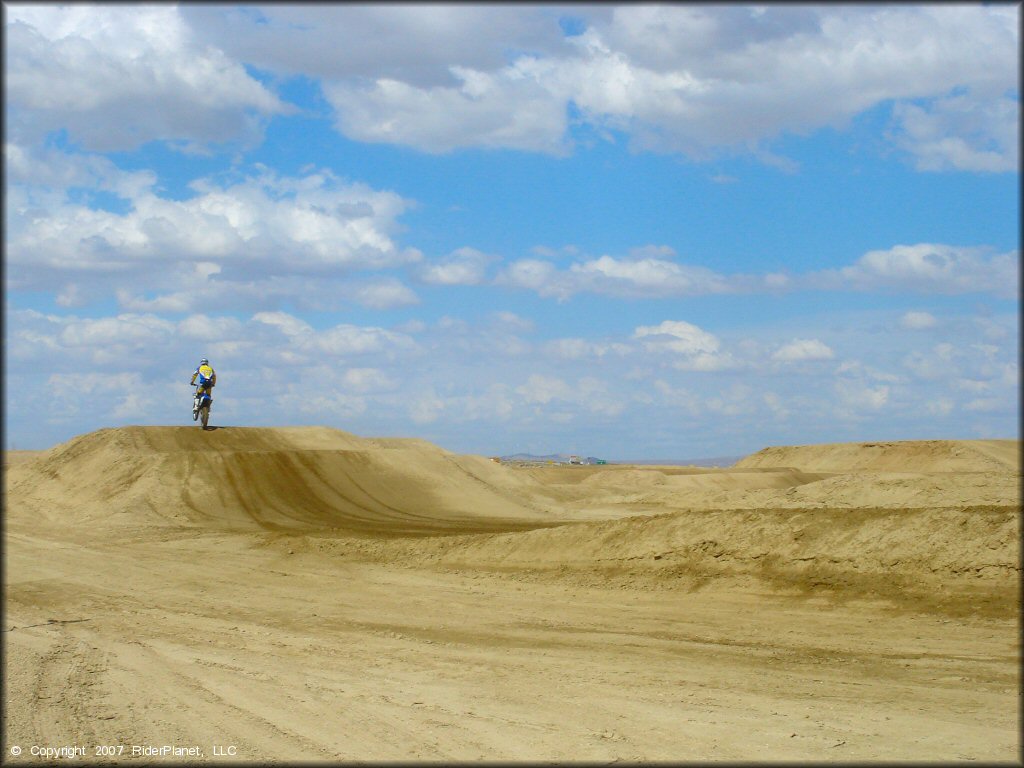 Dirt Bike getting air at AV Motoplex Track