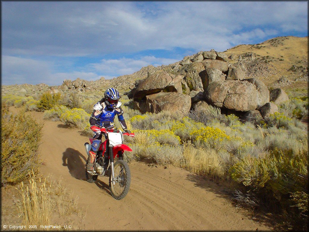 Honda CRF Motorcycle at Fort Sage OHV Area Trail