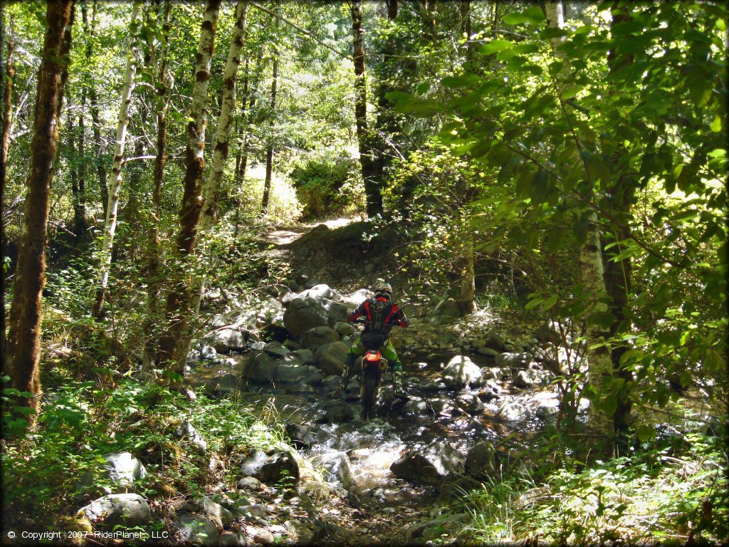 Honda CRF Off-Road Bike getting wet at High Dome Trail