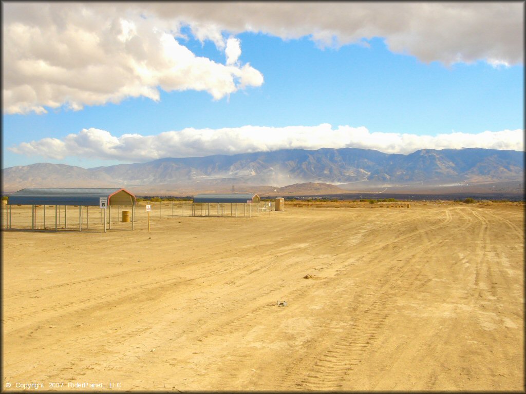 RV Trailer Staging Area and Camping at Lucerne Valley Raceway Track