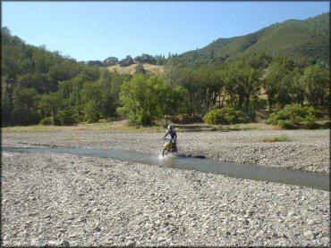 OHV in the water at Penny Pines Trail