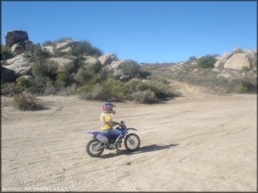 Yamaha YZ Off-Road Bike at Lark Canyon OHV Area Trail