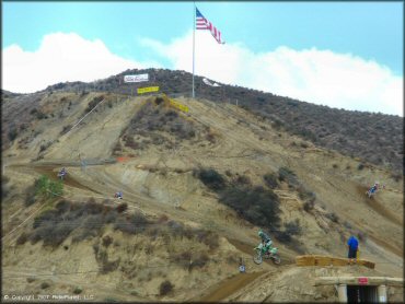 Kawasaki KX Dirt Bike jumping at Glen Helen OHV Area