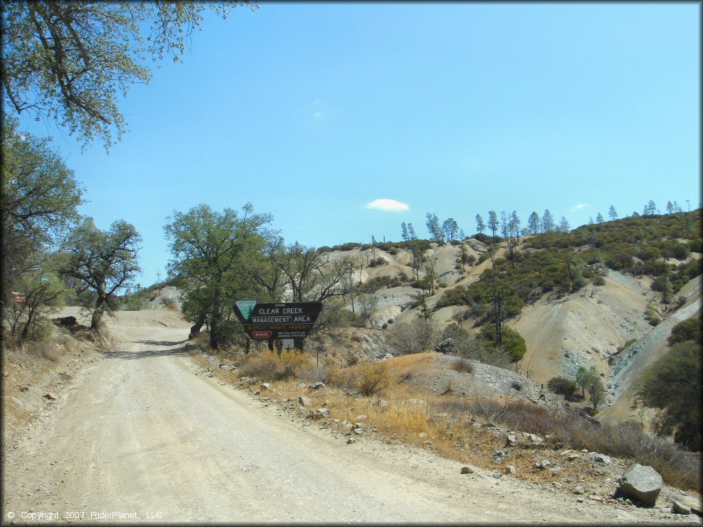 RV Trailer Staging Area and Camping at Clear Creek Management Area Trail