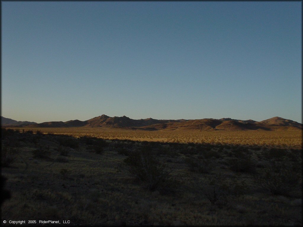 Photo of sun going down at Johnson Valley.