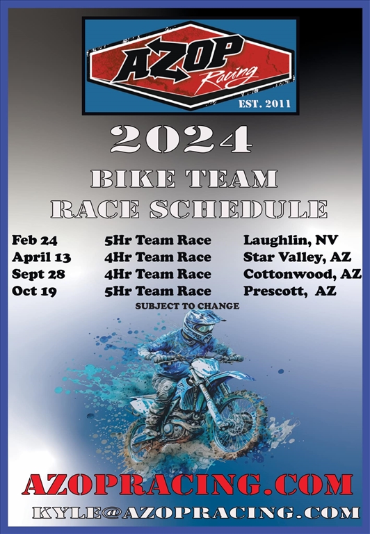 2024 AZOP Bike Team Race Schedule