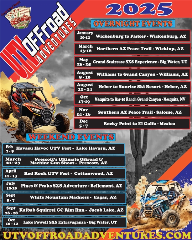 2025 UTV Offroad Adventures Schedule